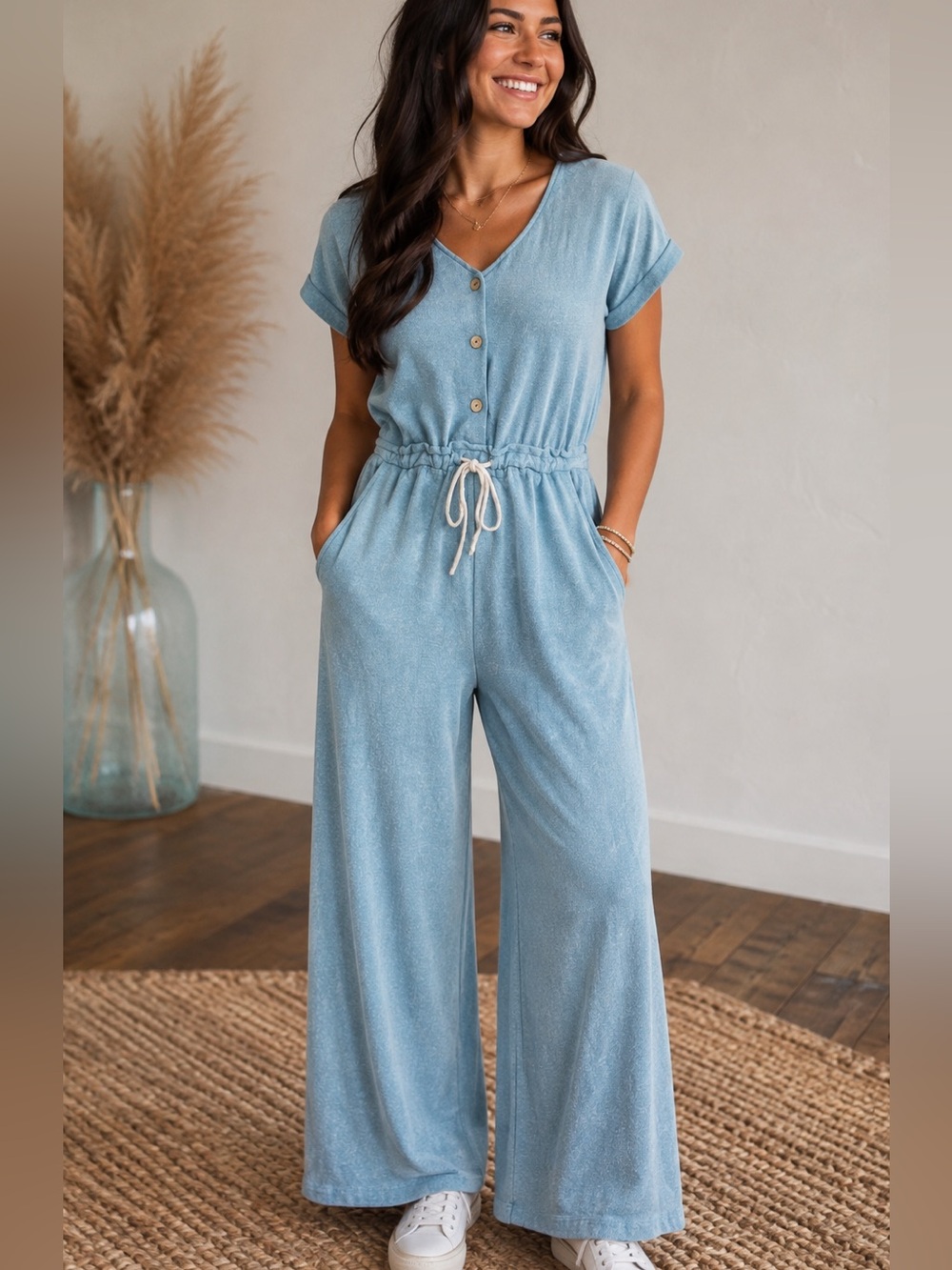 Roolee Aqua Knit Jumpsuit